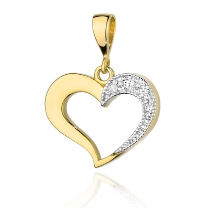 Zawieszka serce z brylantami 0,06ct pr.585